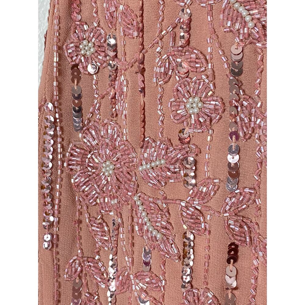 MAC DUGGAL Dress 4 Pink Sequin Beaded Wedding Guest Mother of the Bride Cocktail - Picture 11 of 16